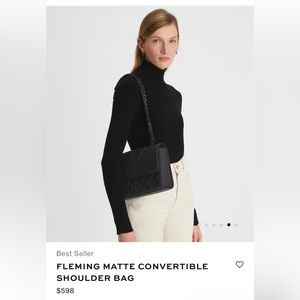 Fleming Matte black convertible shoulder bag